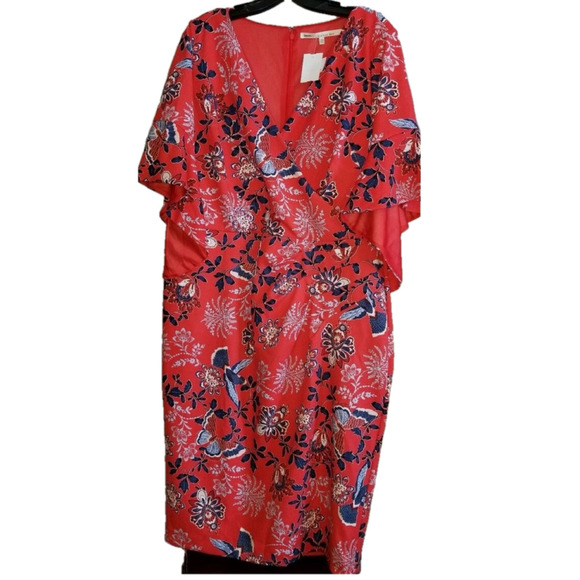 RACHEL by Rachel Roy Sheath Floral Red and Blue Midi Dress size 14W Plus NWT‎ - Picture 9 of 11
